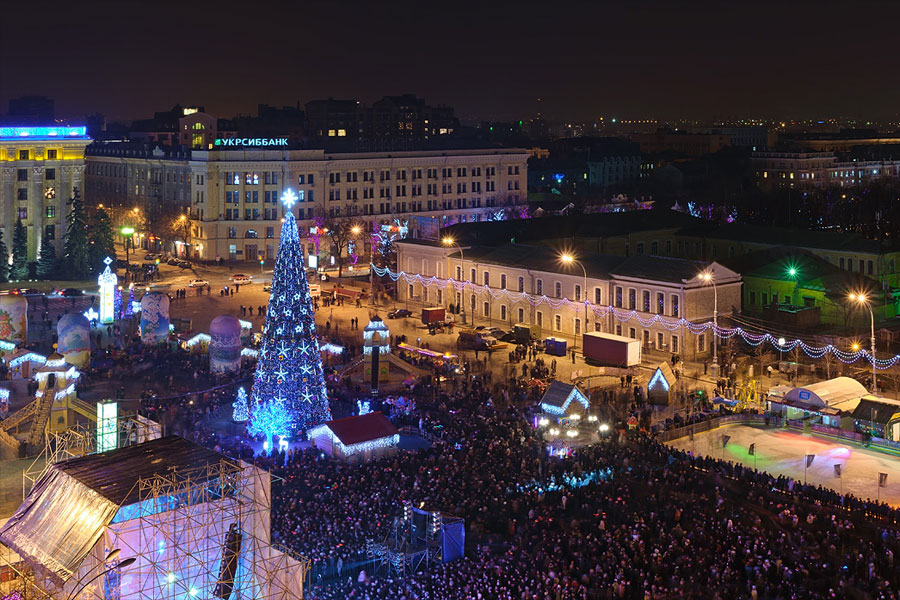 Celebration of the New Year in the center of Kharkiv | The Kharkiv Times