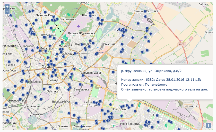 Харьков интерактивная карта. Карта водоканала.